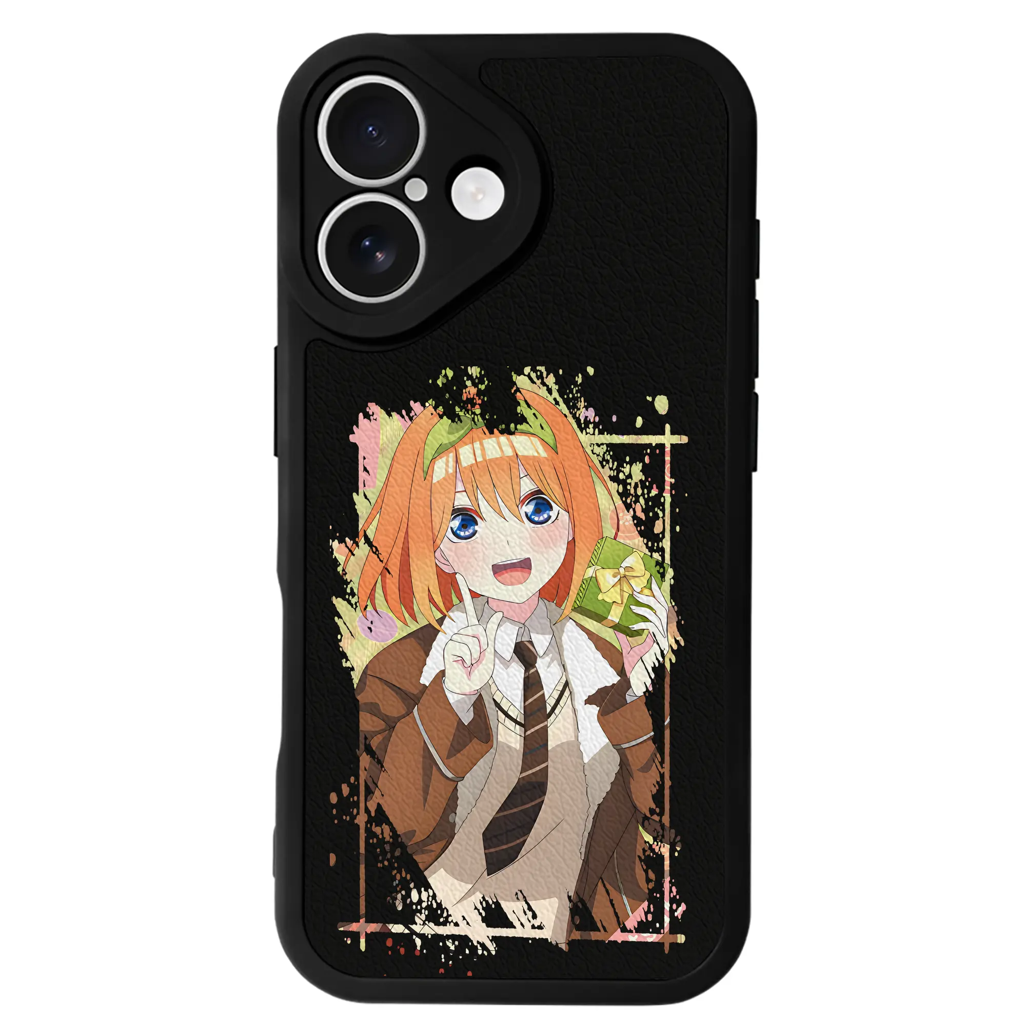 五等分の花嫁 グッズ 中野 四葉 - IPhone 16シリーズ対応 ・ シリコンスマホケース ・ レザー調 ・ 高精度フィット ・ 耐衝撃 ・ ワイヤレス充電対応 ・ 精密カット